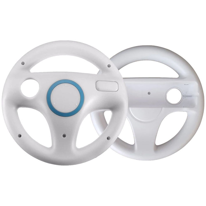 Racing Game Steering Wheel for Nintendo Wii Remote Controller (White)