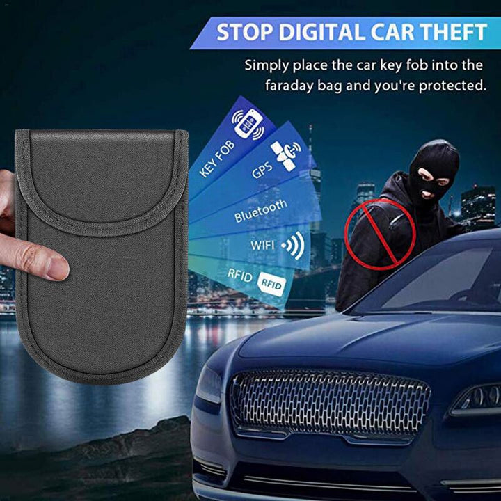 Car Key Signal Blocker Case Faraday Fob Pouch Keyless RFID Blocking Bag Wallet