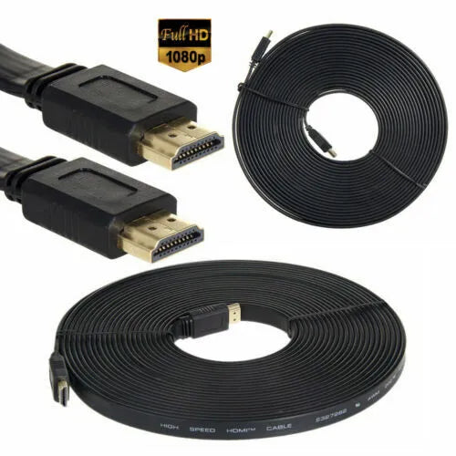 0.2m - 10m Flat HDMI Cable Gold Plated