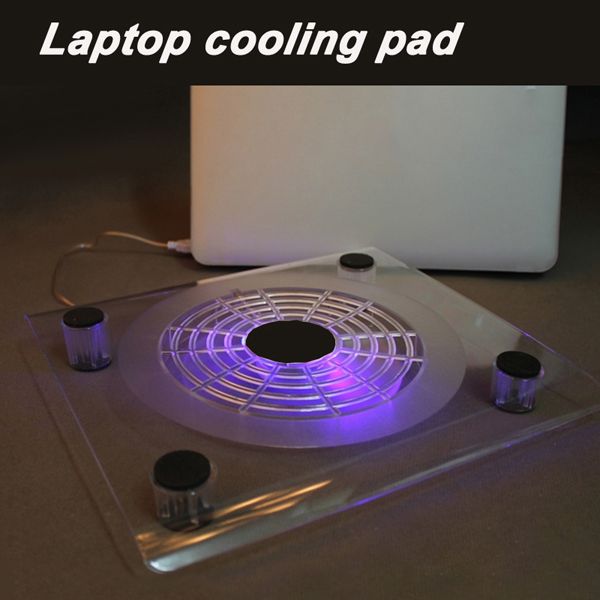 10"-15" Laptop Cooling Pad Blue LED Notebook 1 Fan USB Cooler Stand Tray UK