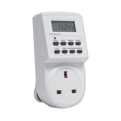 LCD Digital Timer 24 Hour 7 Day Programmable Energy Saving Switch Power Plug