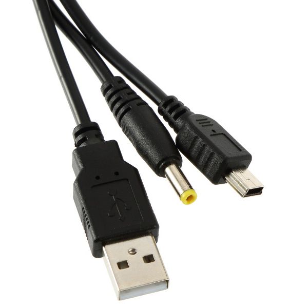 2 in 1 USB Data Transfer Charging Charger Cable for Sony PSP 1000 2000 3000 PS3