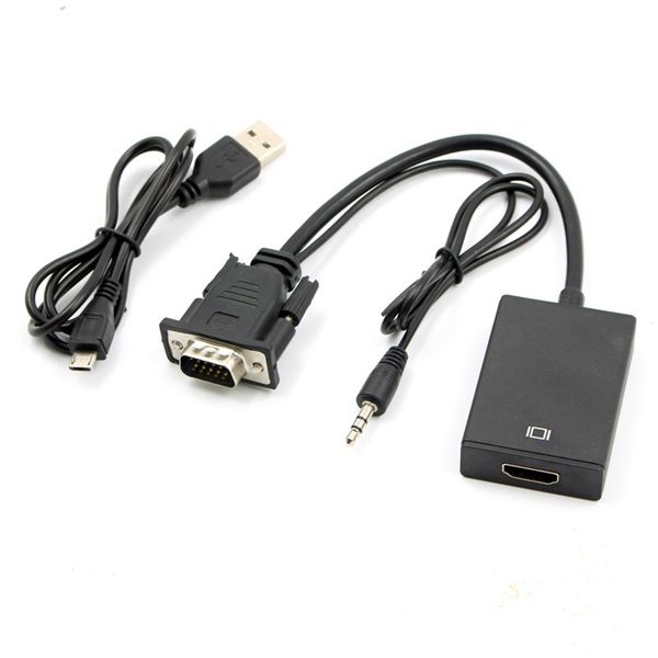 VGA Male to HDMI Female Output 1080P HDTV Audio Video Cable Converter Adapter