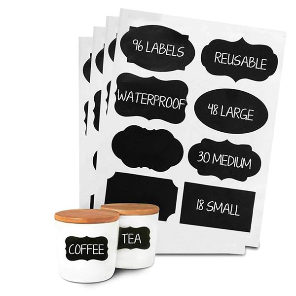 Removable Blackboard Chalkboard Kitchen Jars Bottle Labels Stickers Chalk Board