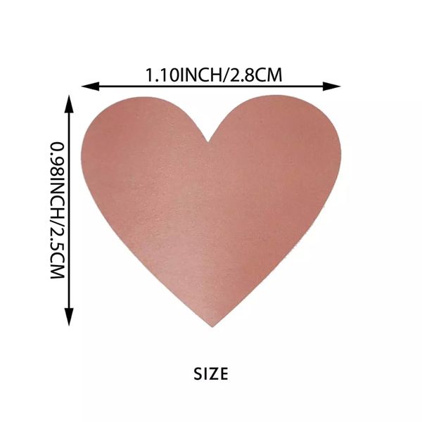 Scratch Off Stickers Small Rose Gold Heart Shape Love Labels Sticker for Party