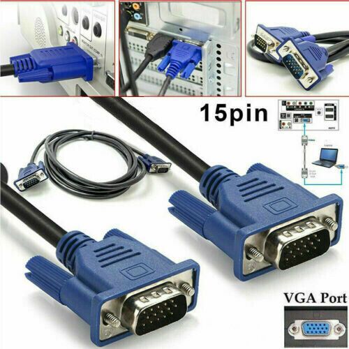 VGA Cable SVGA HD 15 Pin Male to Male VGA Cable Lead for PC Monitor Projector