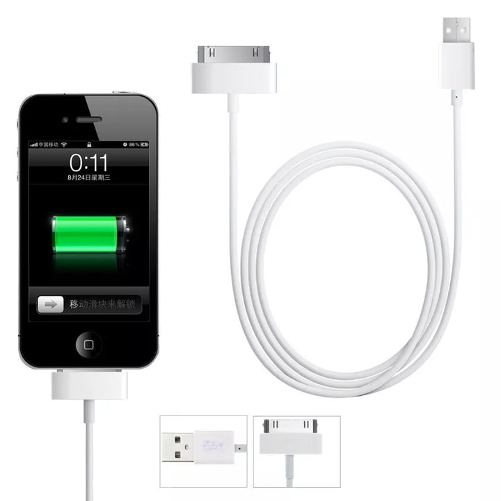 30 Pin to USB Cable Data Sync & Charging Lead for iPhone, iPod, iPad