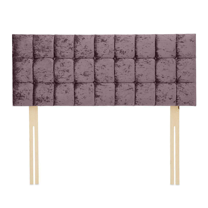 26" Crushed Velvet Fabric Cube Deep Buttoned Strutted Upholstered Headboard