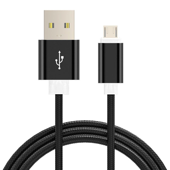 3m Fast Charge Micro USB Cable Braided Data Sync Charger Charging Phone Lead Wire Black