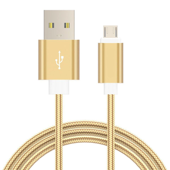 3m Fast Charge Micro USB Cable Braided Data Sync Charger Charging Phone Lead Wire Gold