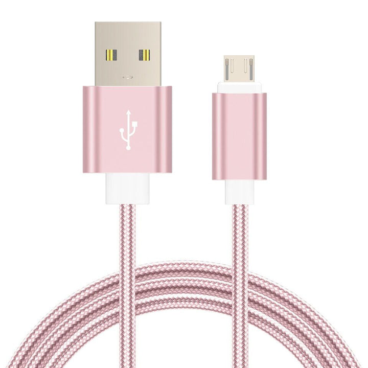 3m Fast Charge Micro USB Cable Braided Data Sync Charger Charging Phone Lead Wire Rose Gold