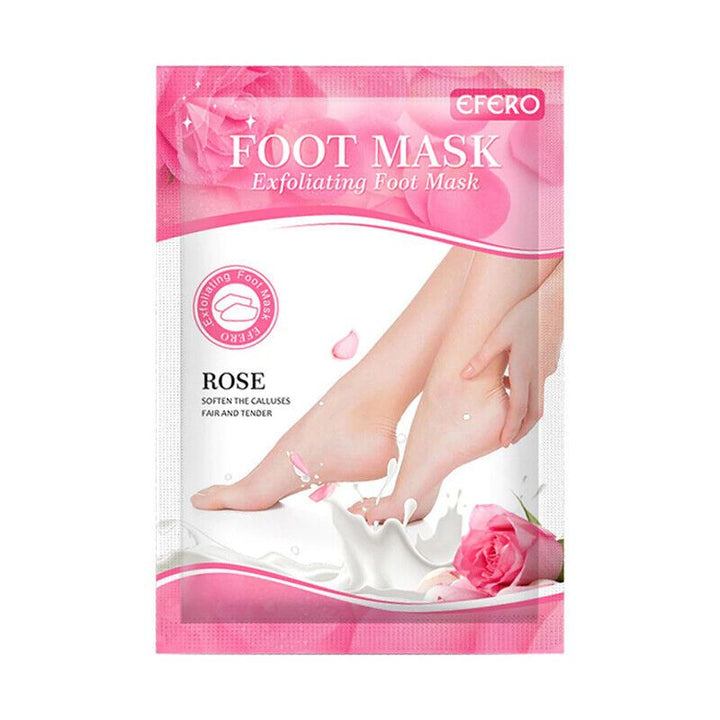 Exfoliating Efero Rose Foot Mask Soft Baby Feet Foot Peel Sock Hard Dead Skin Remover UK