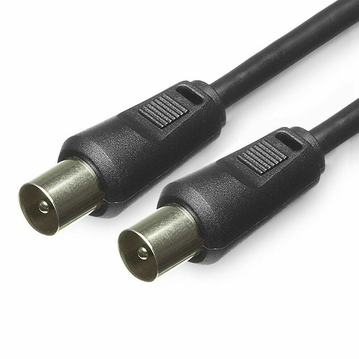 1m Coaxial TV Aerial Cable Digital Male to Male Television Extension Lead Black