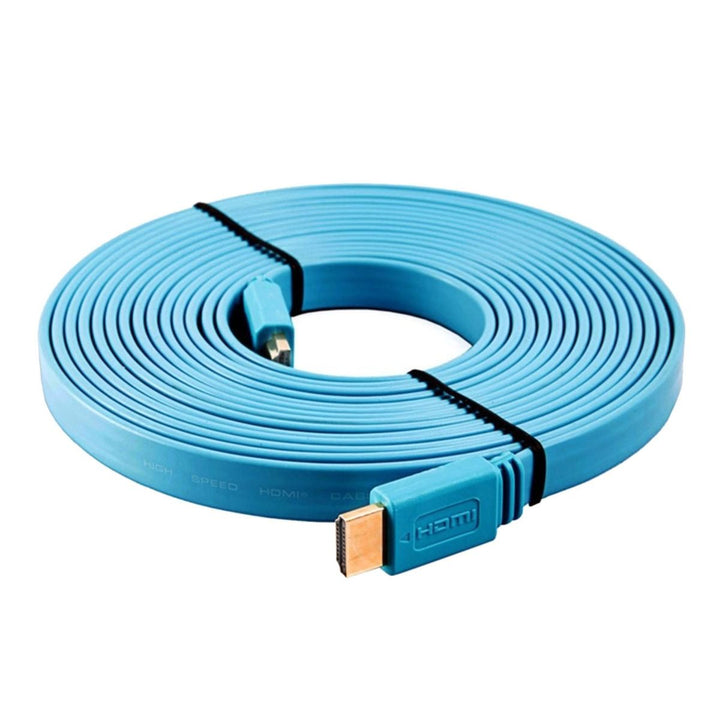 1.5M - 5M Premium Blue Flat HDMI Cable 1080P Gold Plated