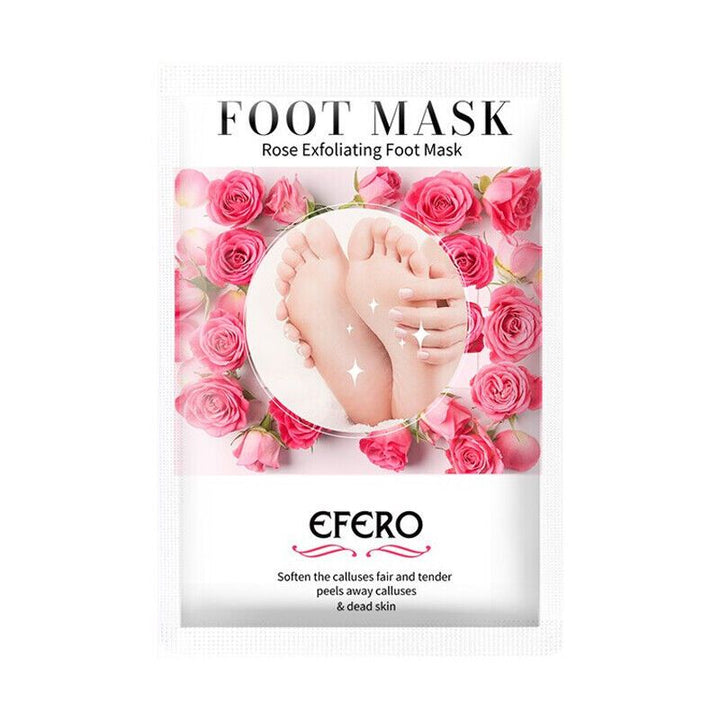 Exfoliating Efero Pink Rose Foot Mask Soft Baby Feet Foot Peel Sock Hard Dead Skin Remover UK